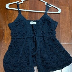 Crochet Tie-Front Cami Top - hollister